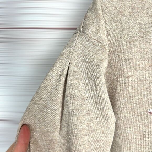 NWT Girls Mayoral Lets Enjoy Sweatshirt Beige Sequins Embroidery sz 9 (134 cm) - Picture 6 of 15